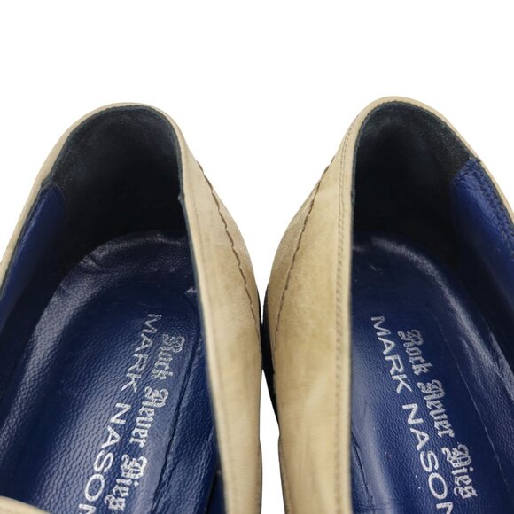 Mark Nason Italy Rock Never Dies Men 11 Beige Dragon Leather Dress Shoes Loafers - Picture 12 of 12